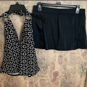 Tankini halter bathing suit top & skirt bottom